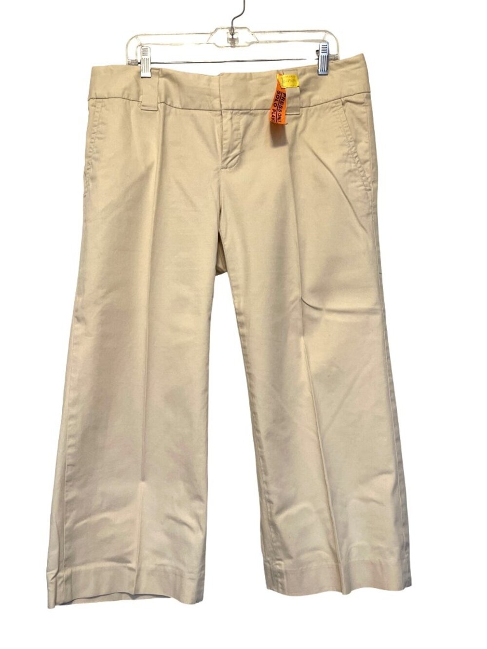 Banana Republic Womens Beige Cropped Chino Pants Size 12 Stretch Cotton Blend
